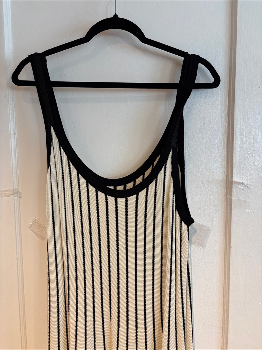 Astr Striped Knix Black and Cream Maxi Dress - Picture 2 of 7